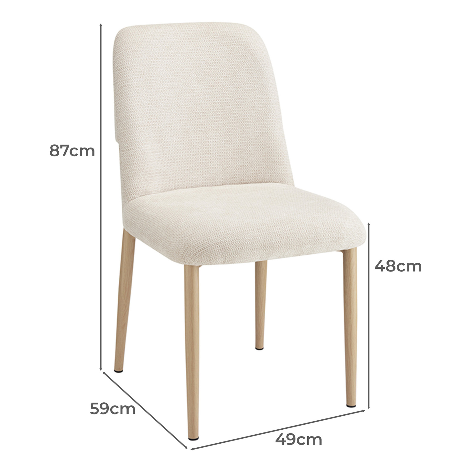 Beige Elara Chenille Dining Chairs