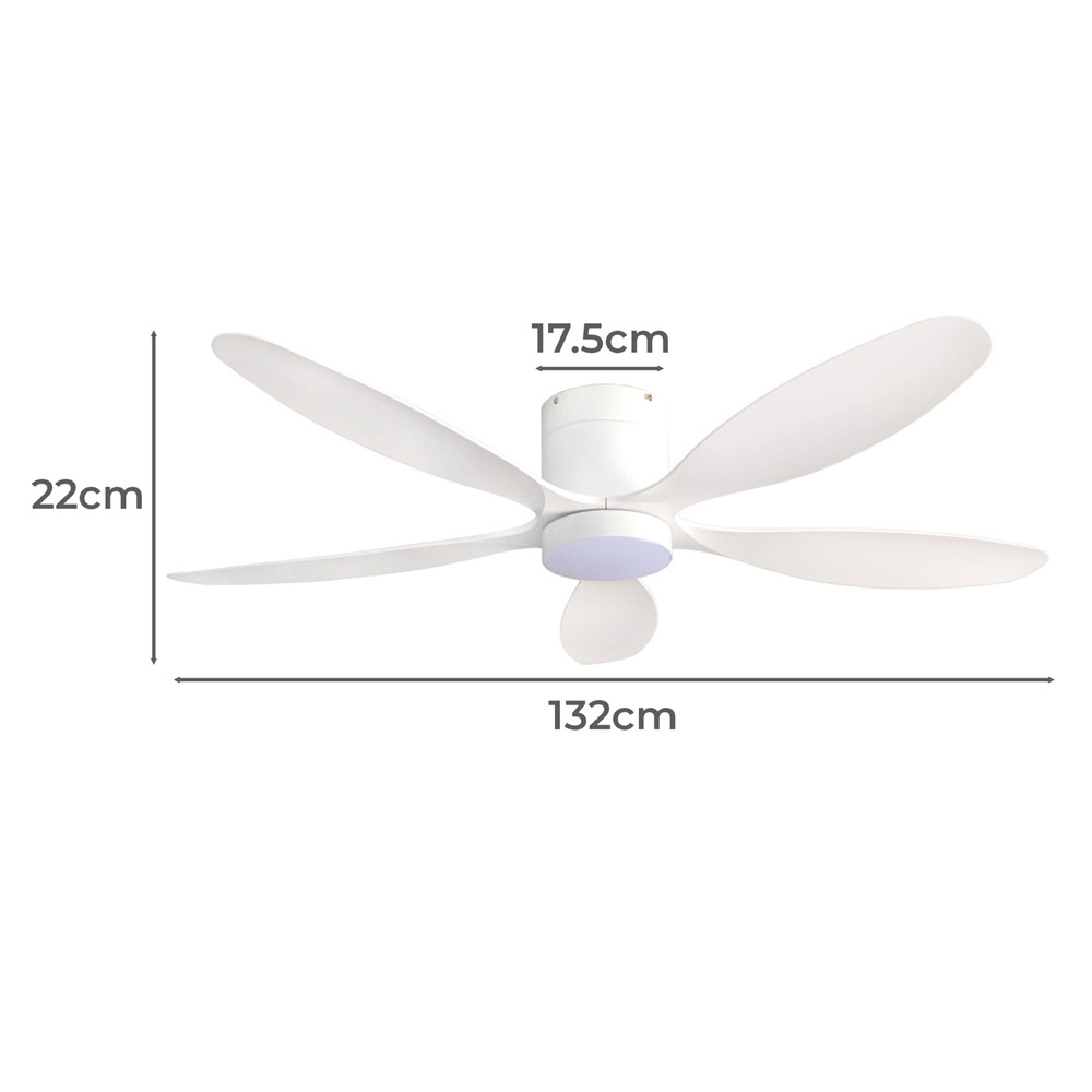 Winona 132cm AC Low Profile Smart Ceiling Fan with LED Light