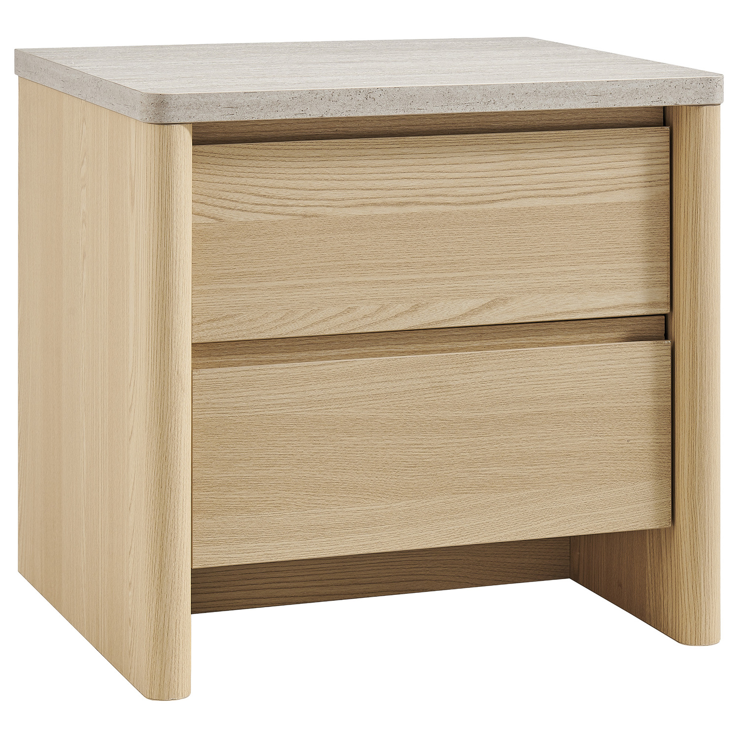 Natural Lenore 2 Drawer Bedside Table