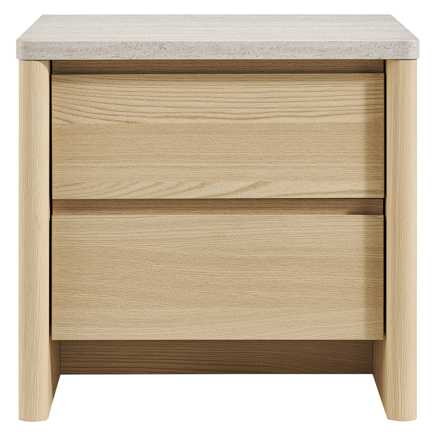 Natural Lenore 2 Drawer Bedside Table