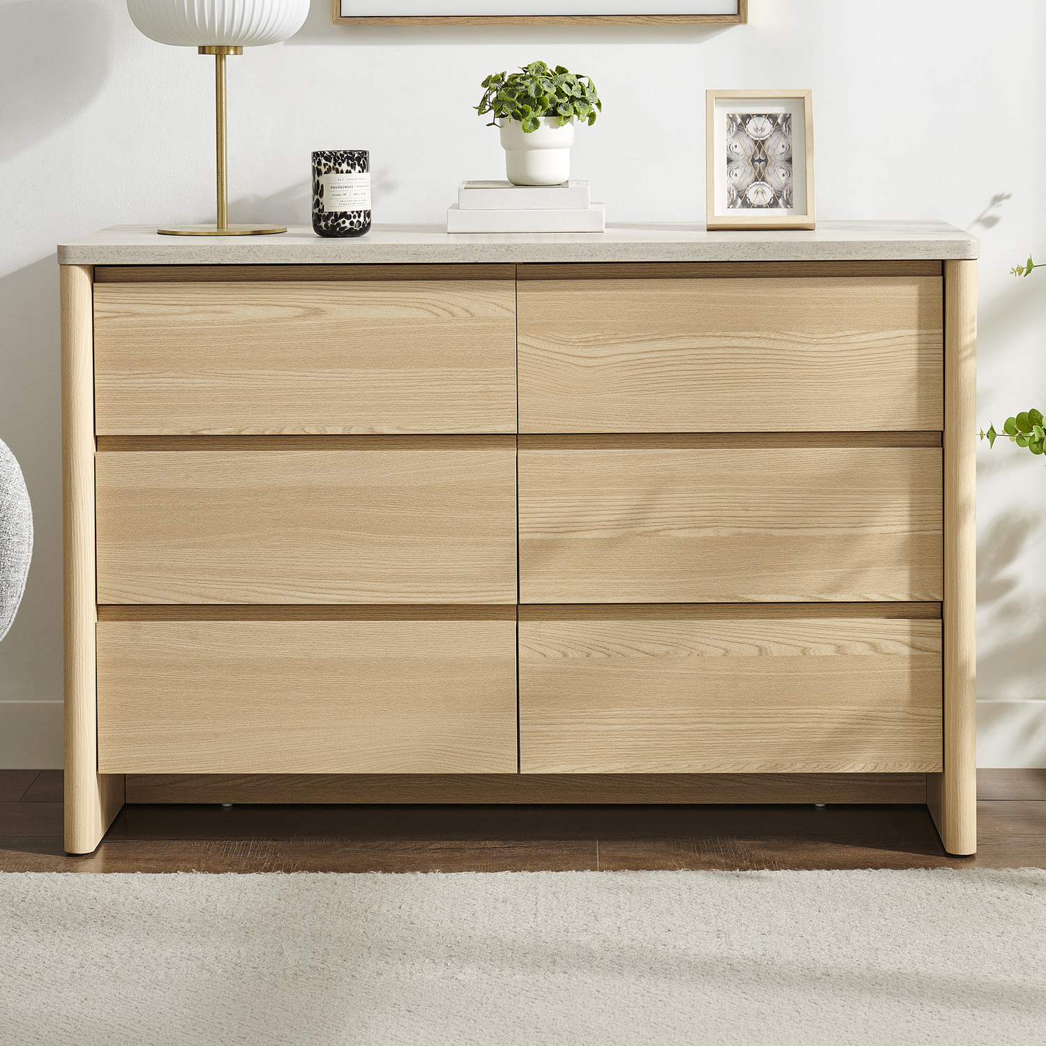 Natural Lenore 6 Drawer Chest