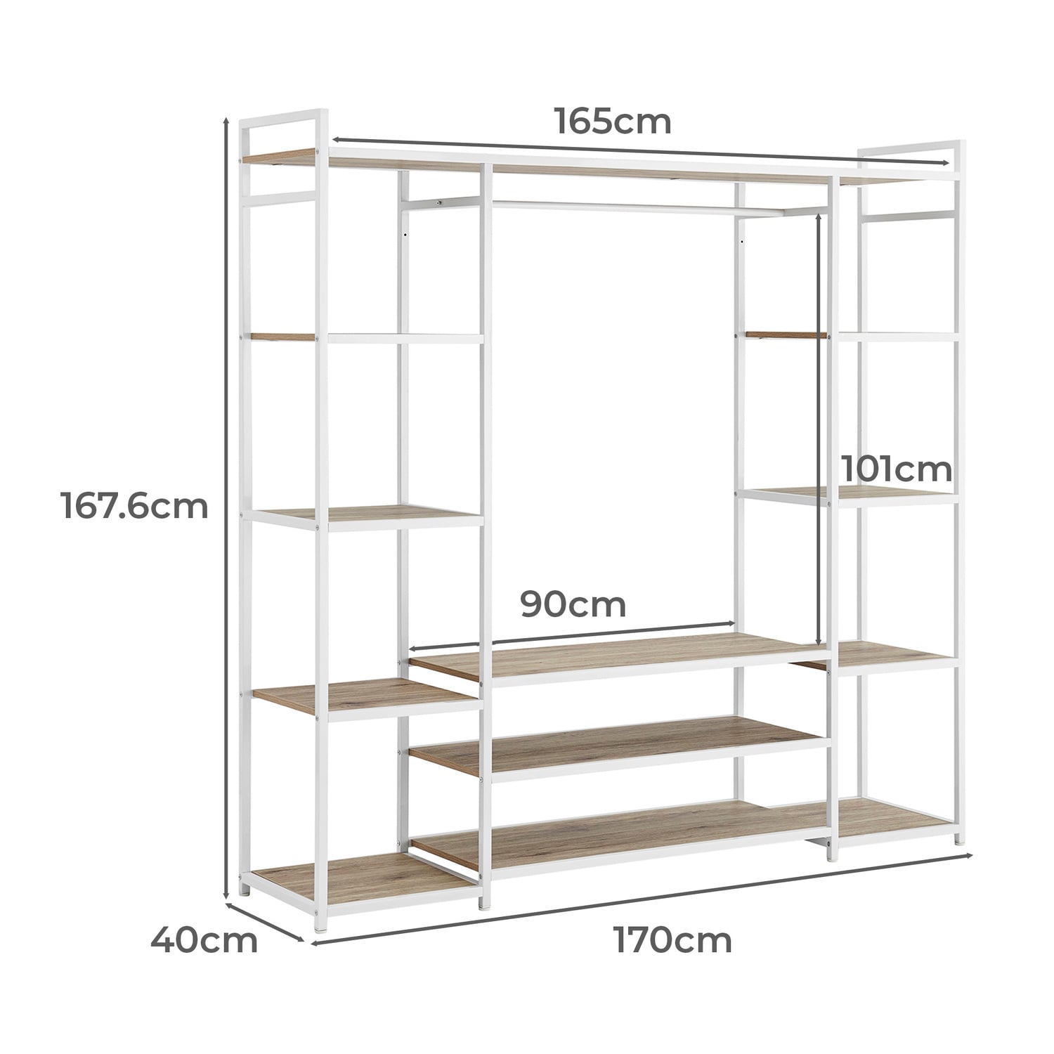 Lewis 12 Shelf Clothing Rack