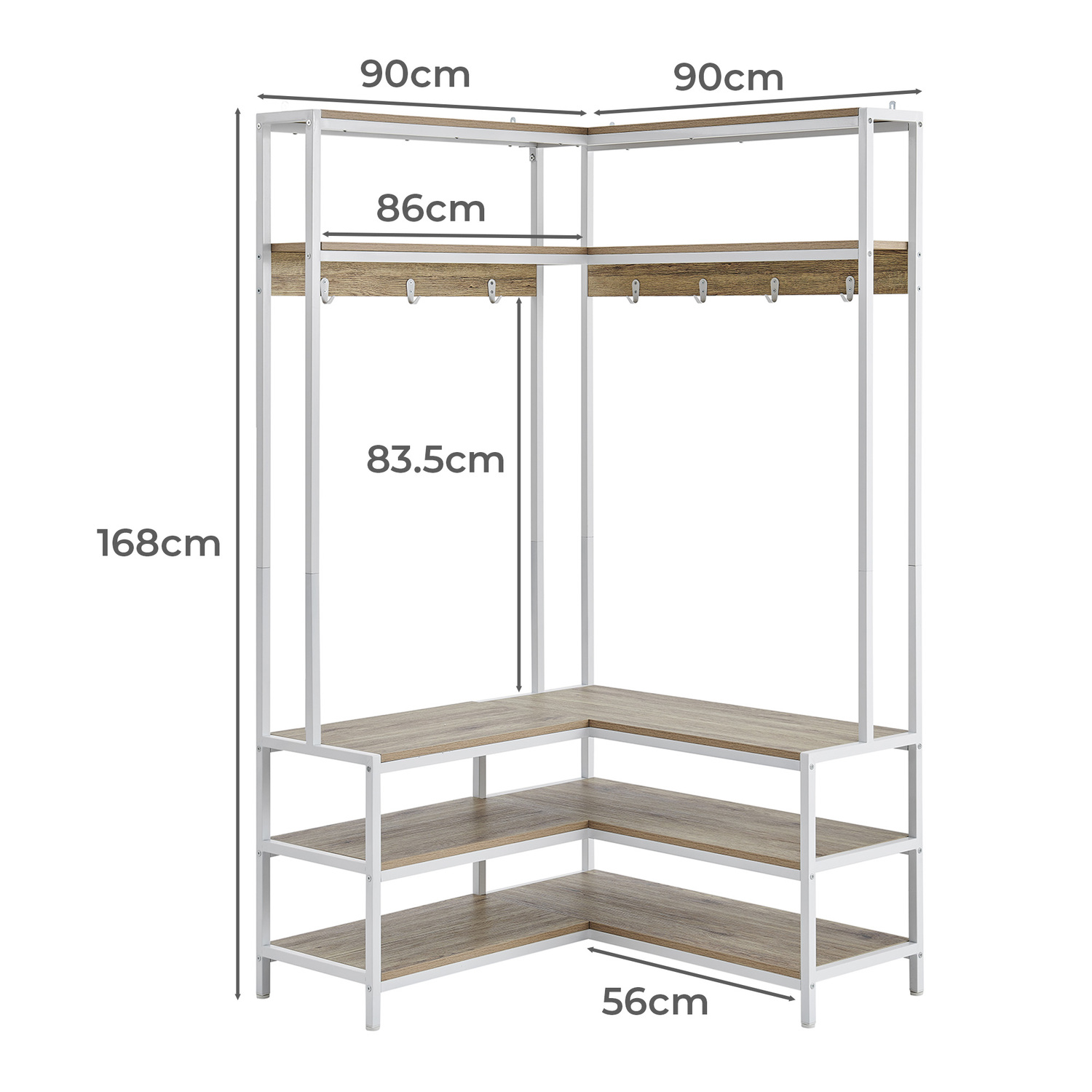 Lewis 4 Shelf Clothing Rack