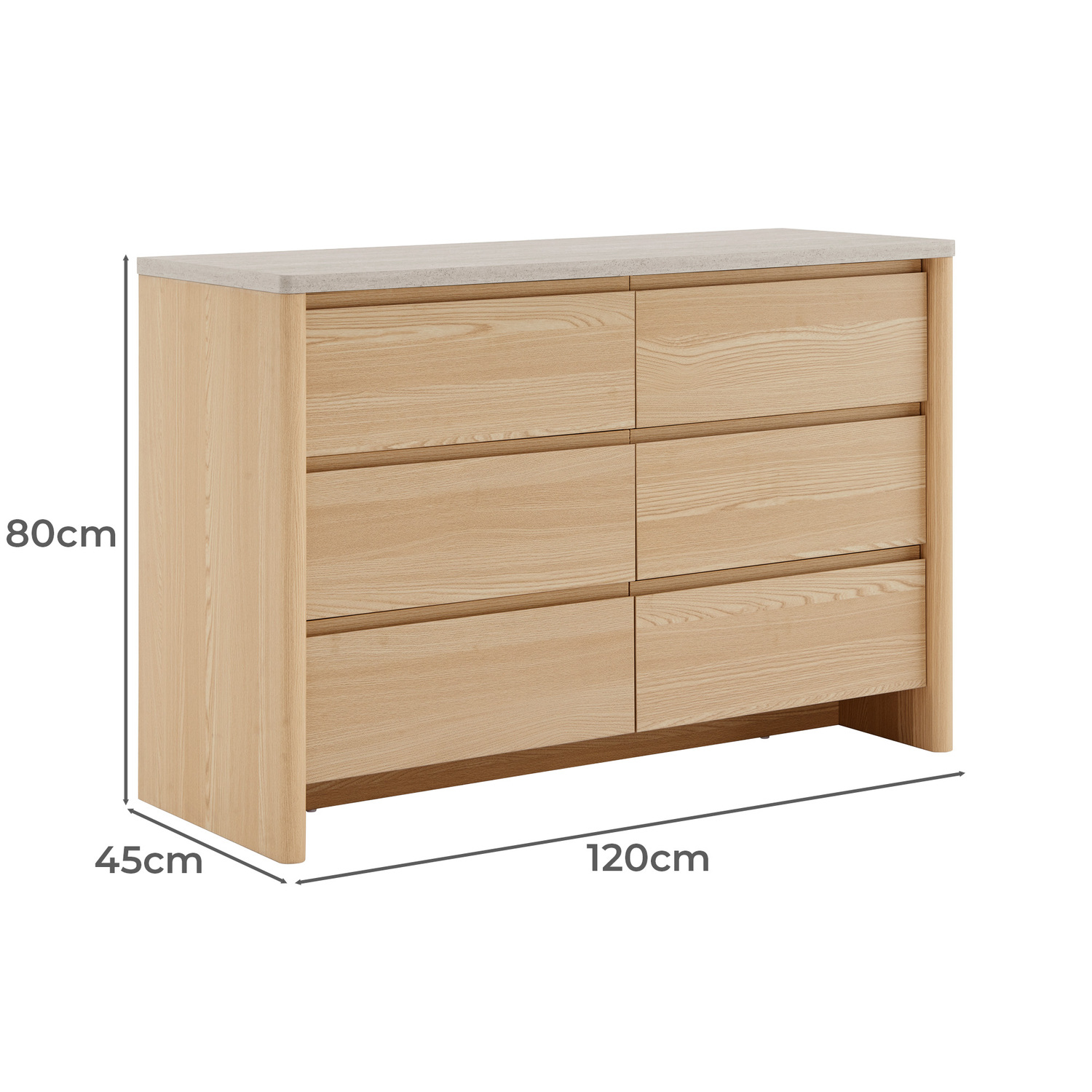 Natural Lenore 6 Drawer Chest