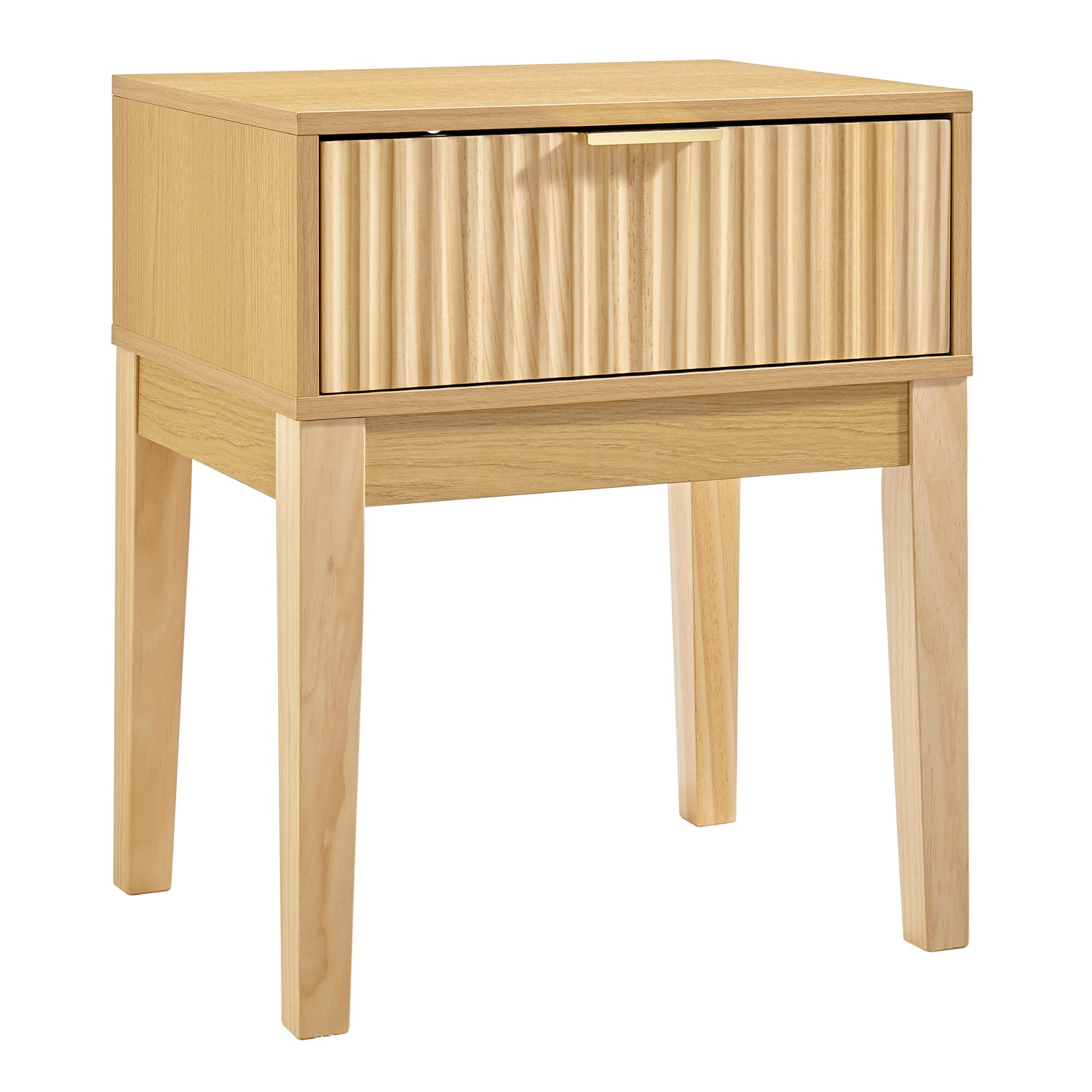Mossveil Pine Wood Bedside Table