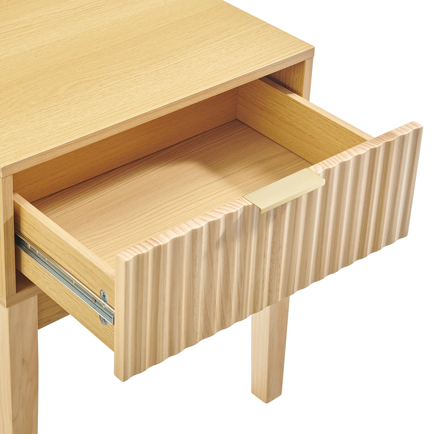 Mossveil Pine Wood Bedside Table