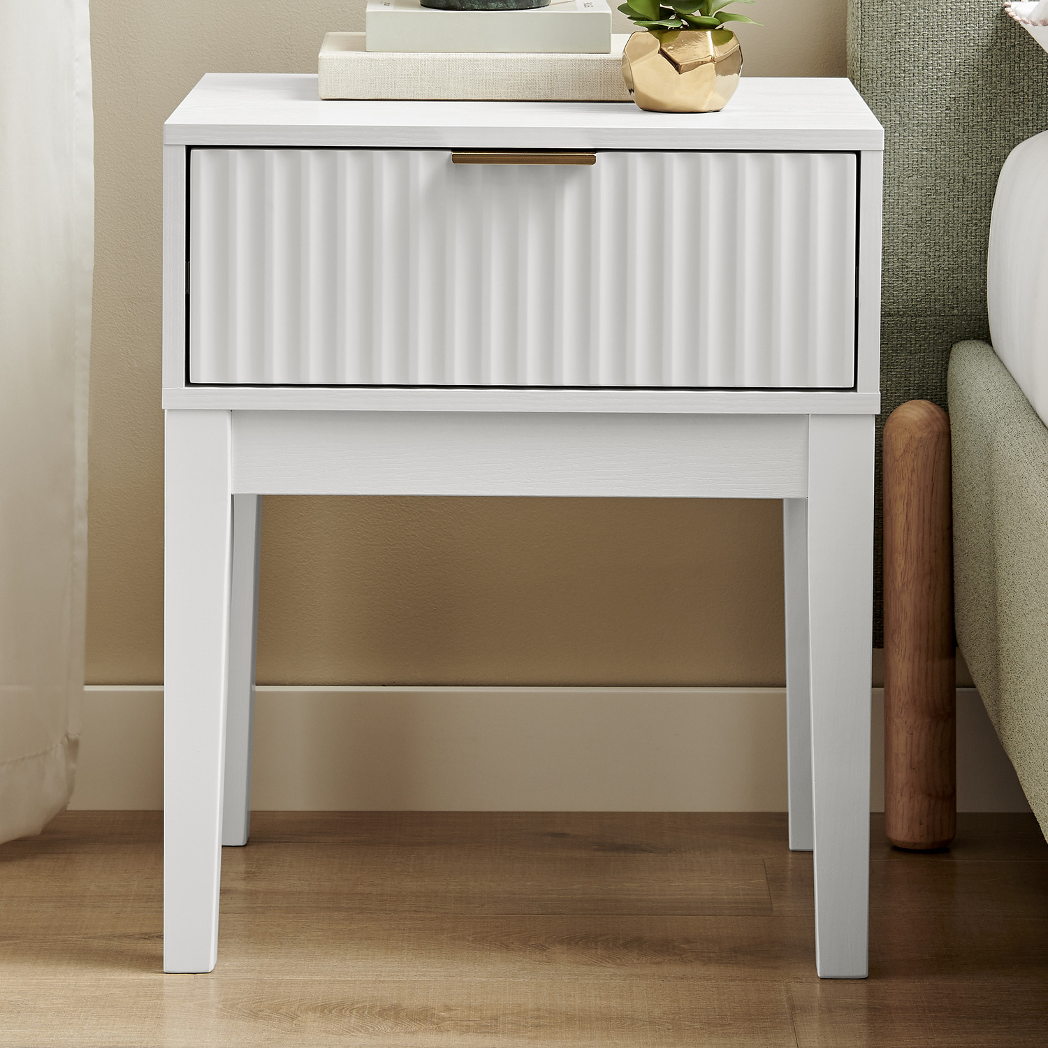 Mossveil Pine Wood Bedside Table