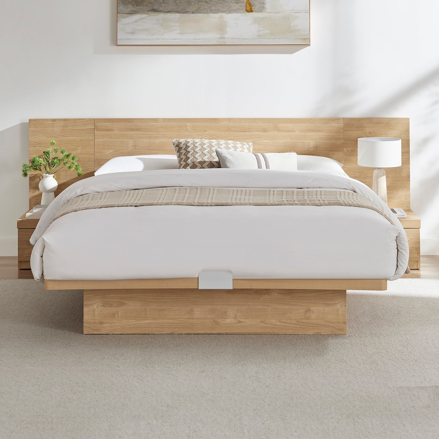 Altherin Gas Left Queen Bed Frame and Bedside Table