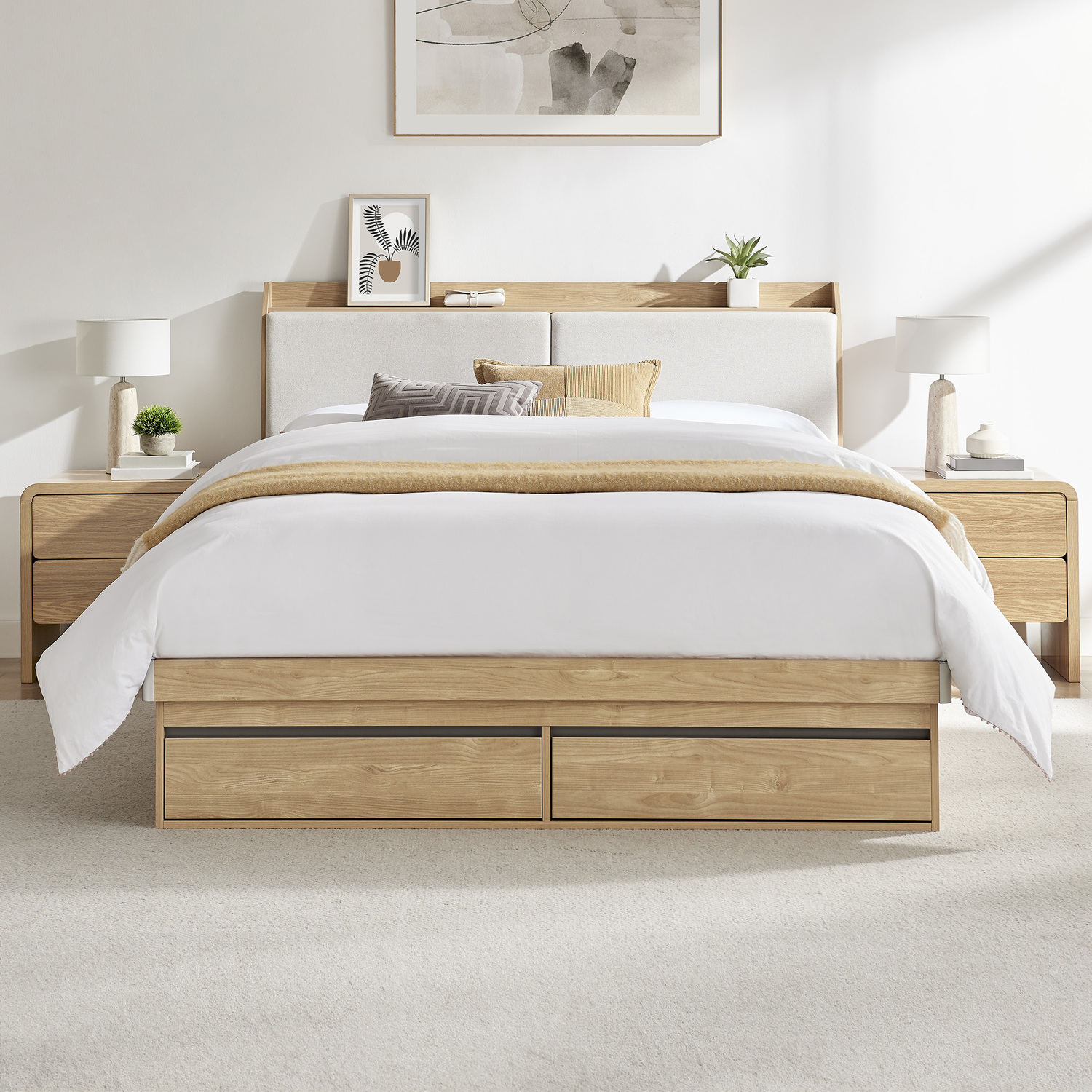 Brindle Gas Left Storage Queen Bed Frame