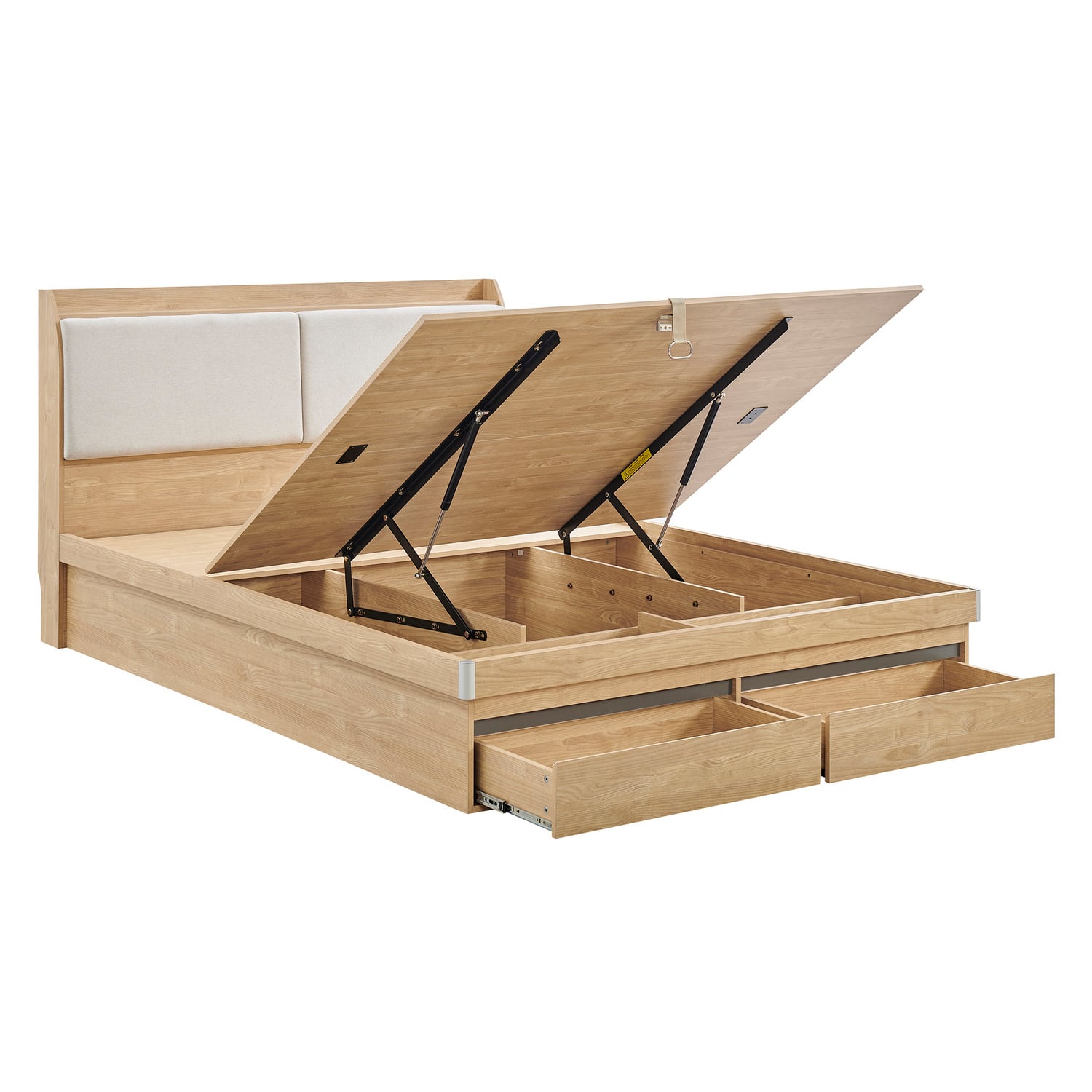 Brindle Gas Left Storage Queen Bed Frame