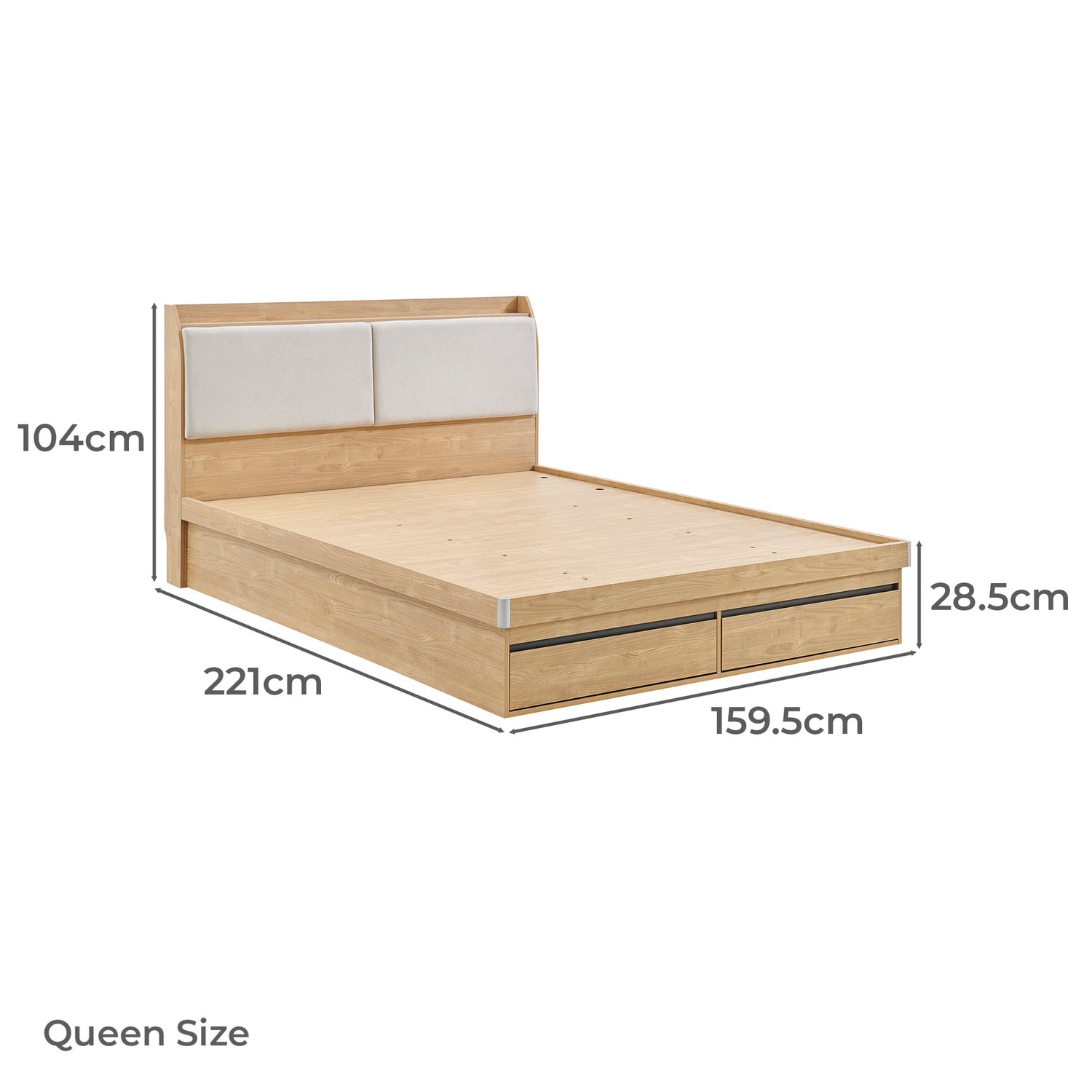 Brindle Gas Left Storage Queen Bed Frame