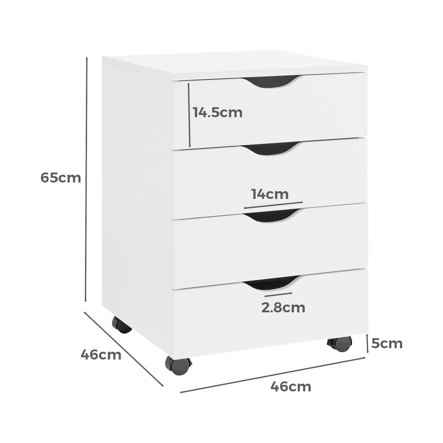 Leola 4 Drawer Mobile Pedestal