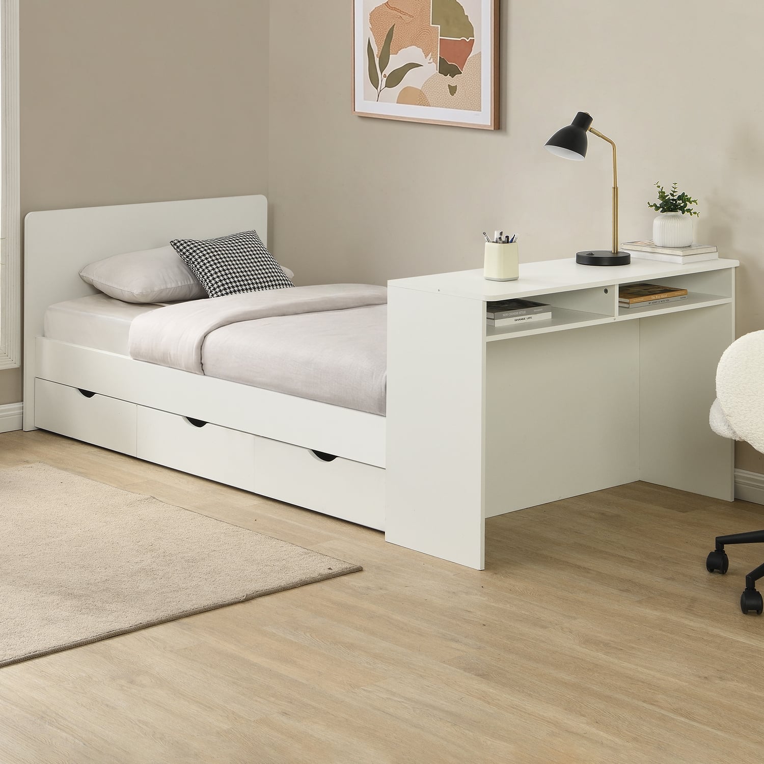 Alena Single Bed Frame with Underbed Drawers