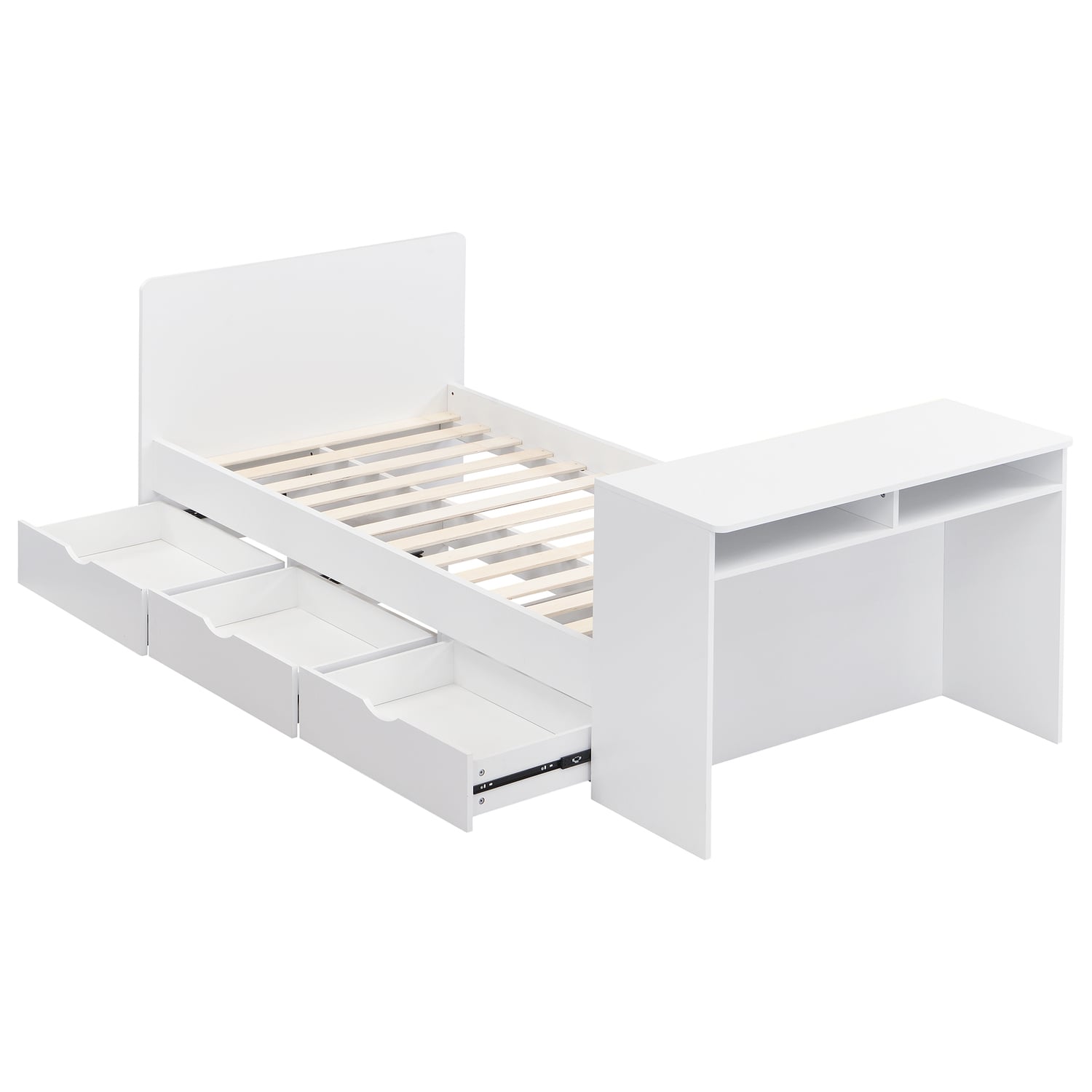Alena Single Bed Frame with Underbed Drawers