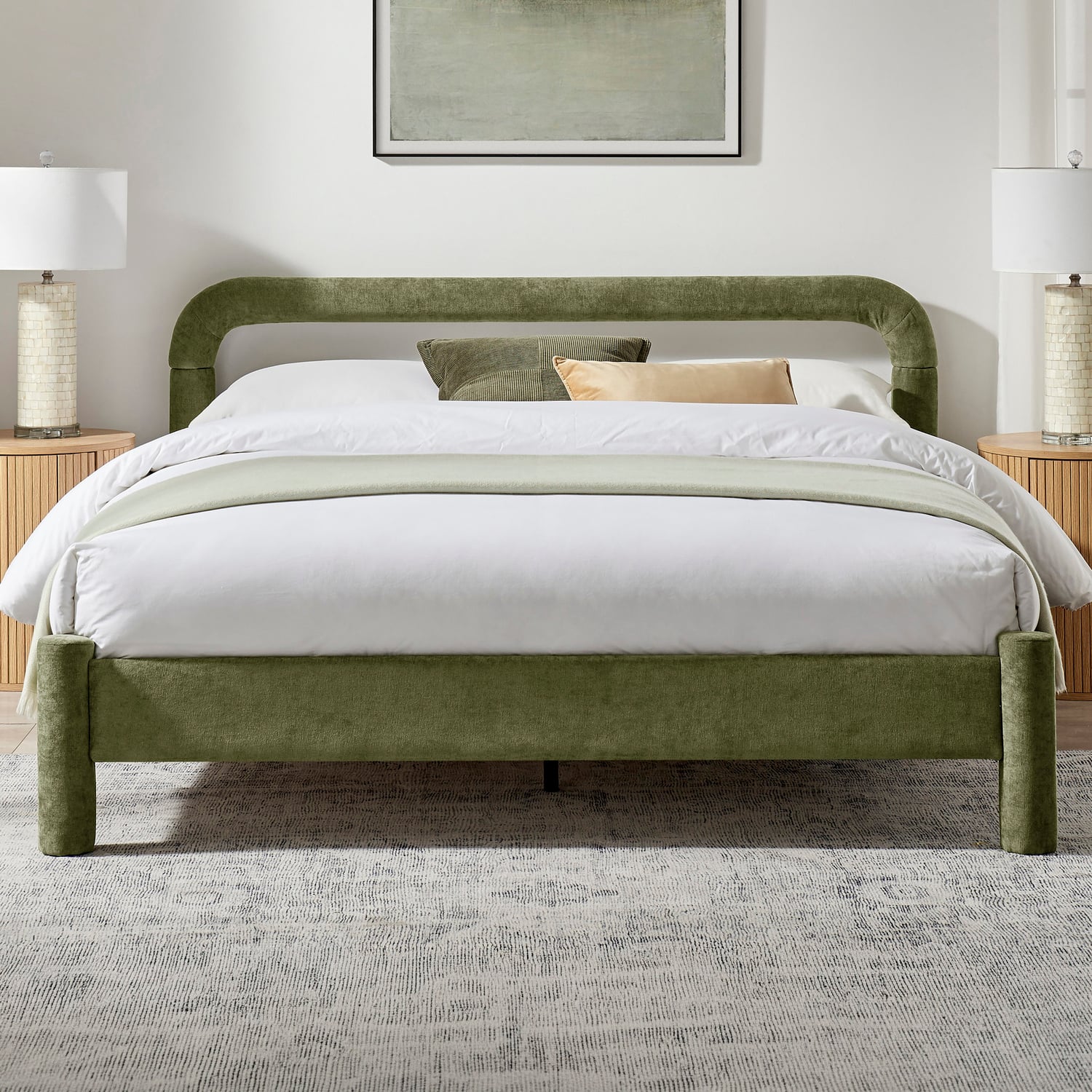 Ronan Velvet Queen Bed Frame