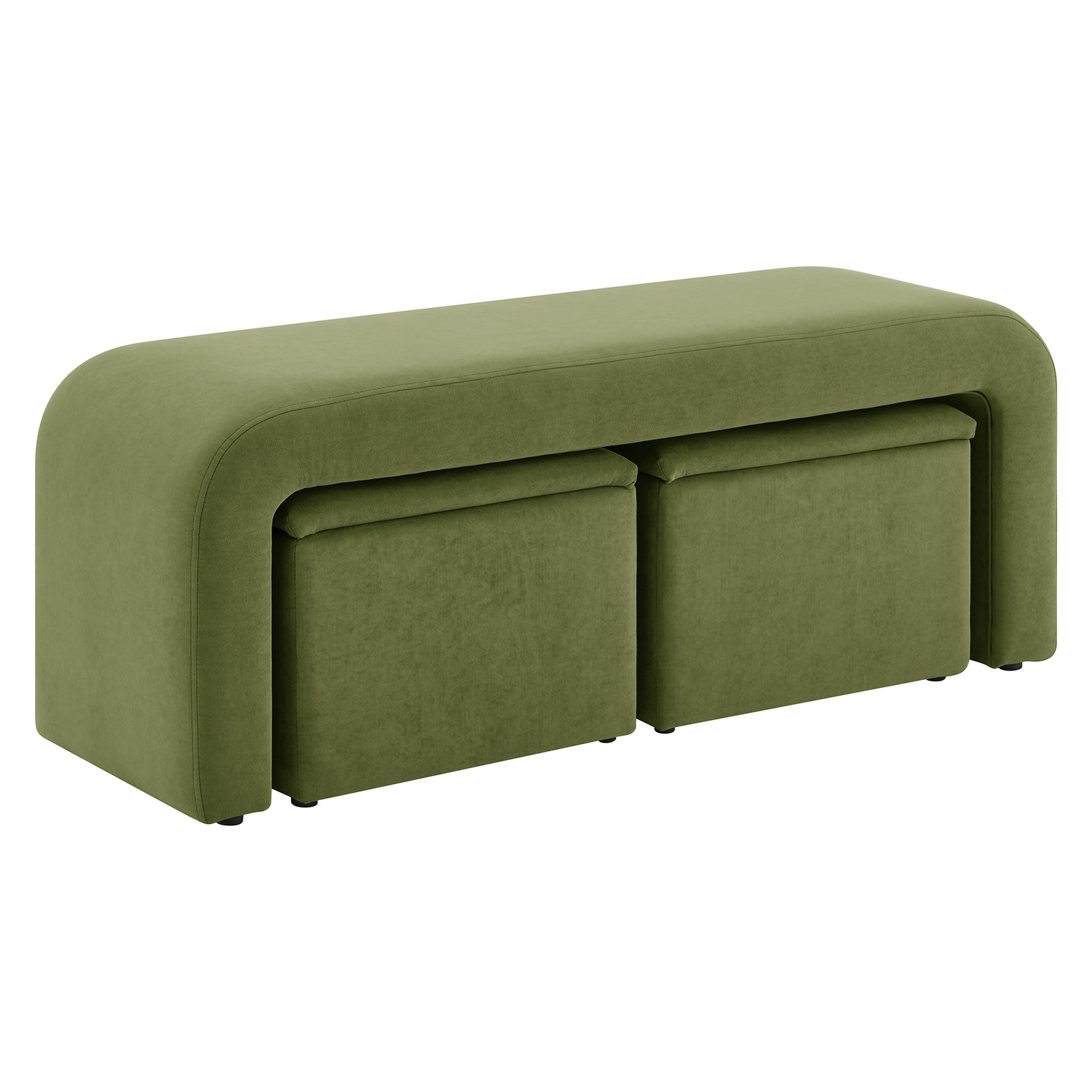 3 Piece Avalon Velvet Ottoman Set