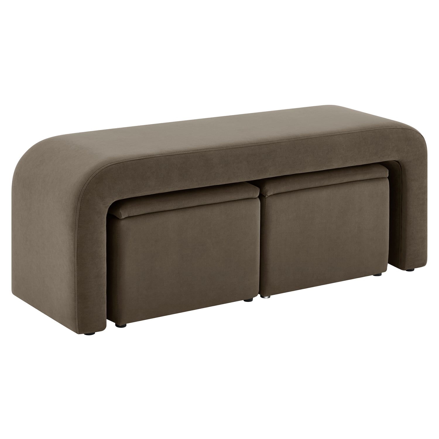 3 Piece Avalon Velvet Ottoman Set