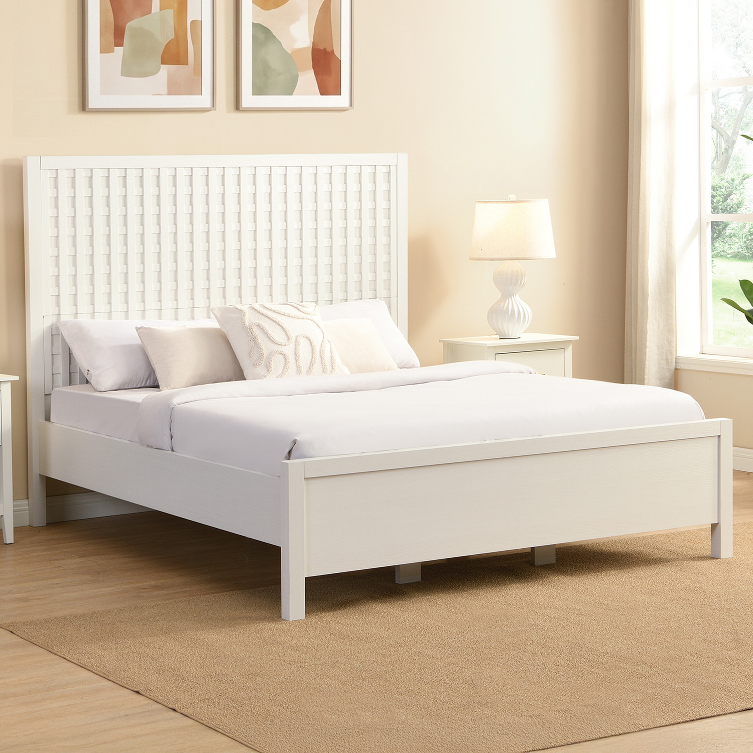 White Alyvia Queen Bed Frame