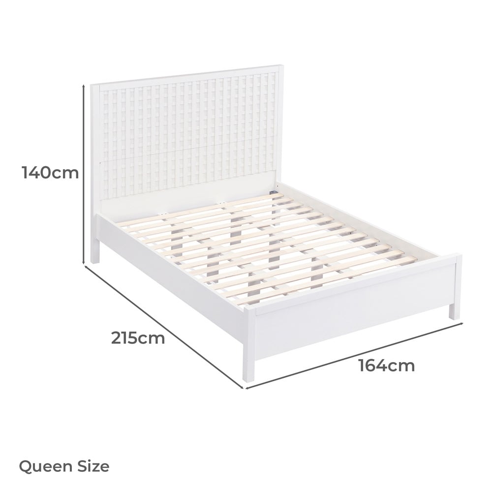 White Alyvia Queen Bed Frame
