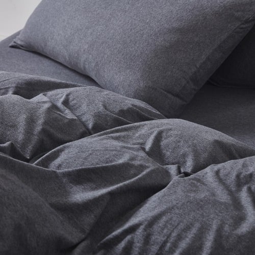Black Marble Jersey Cotton Quilt Cover Set