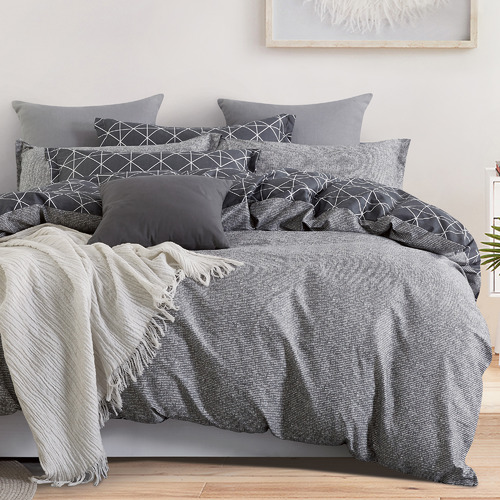 VioletteCasa Larson Cotton Quilt Cover Set | Temple & Webster