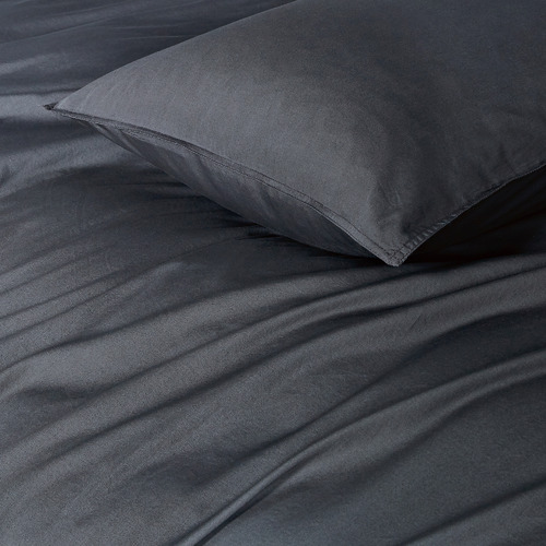 Charcoal Vintage Washed Cotton Quilt Cover Set