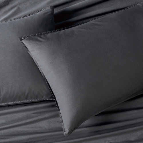 Charcoal Vintage Washed Cotton Quilt Cover Set