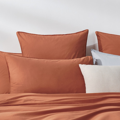 Brick Vintage Washed Cotton Quilt Cover Set