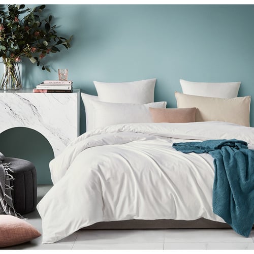White Vintage Washed Cotton Quilt Cover Set