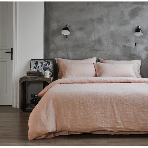 Pink French Linen Quilt Cover Set