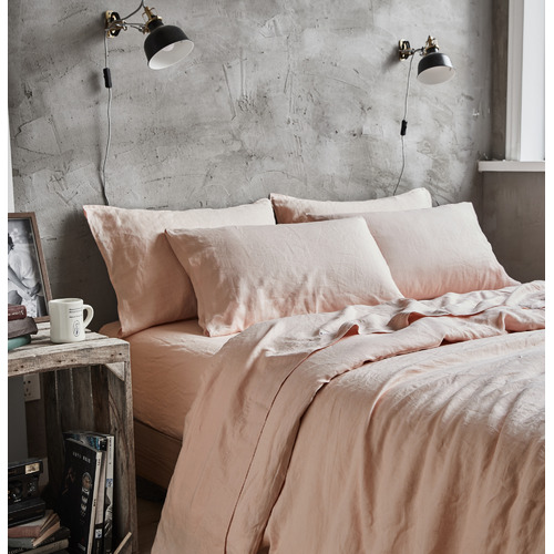 Pink French Linen Quilt Cover Set