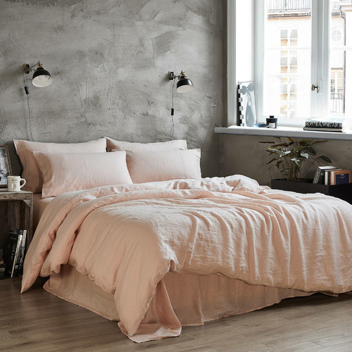 Pink French Linen Quilt Cover Set