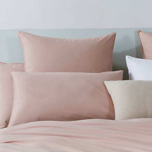 Pink Washed Cotton Standard Pillowcases