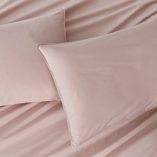 Pink Washed Cotton Standard Pillowcases