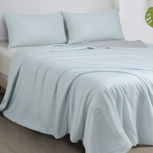 Blue & Grey Ice Cooling Reversible Summer Comforter