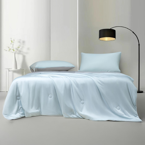 Blue & Grey Ice Cooling Reversible Summer Comforter