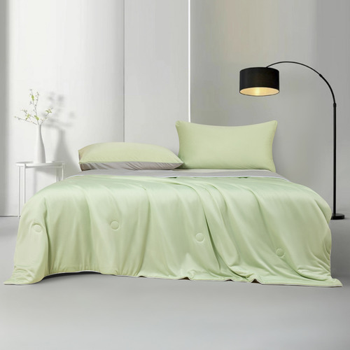 Green & Grey Ice Cooling Reversible Summer Comforter