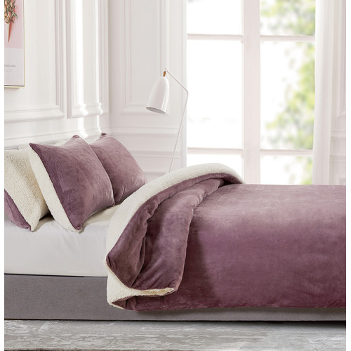 Mauve-Dania-Teddy-Sherpa-Quilt-Cover-Set