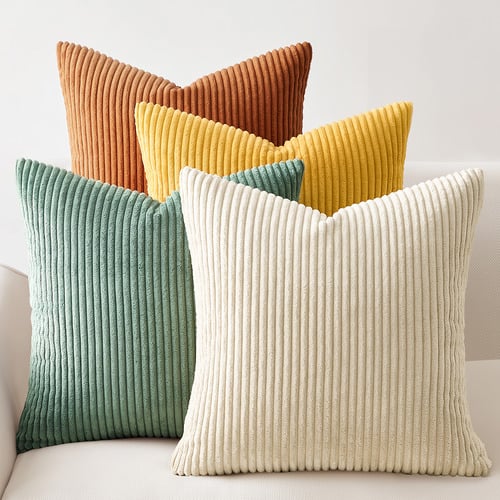 Ardian Square Corduroy Velvet Cushion Covers