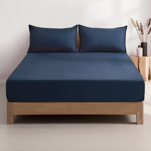 Nezza Vintage Washed Microfibre Fitted Sheet Set