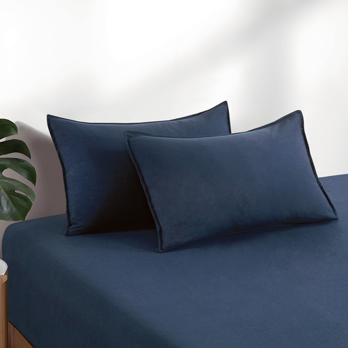 Nezza Vintage Washed Microfibre Fitted Sheet Set