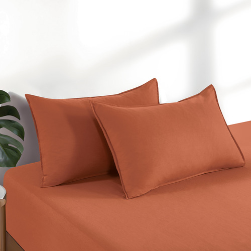 Nezza Vintage Washed Microfibre Fitted Sheet Set