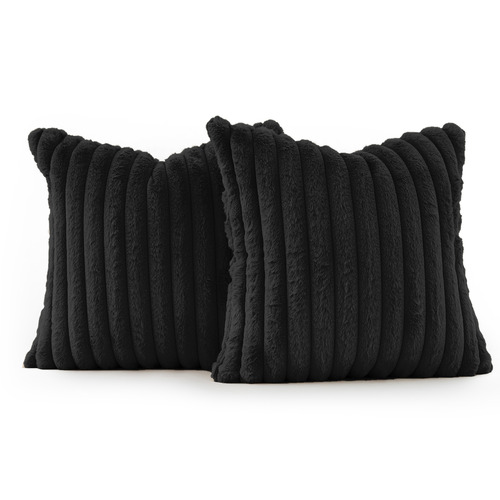 Vavoca Embossed Faux Fur Cushion Covers