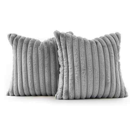 Vavoca Embossed Faux Fur Cushion Covers