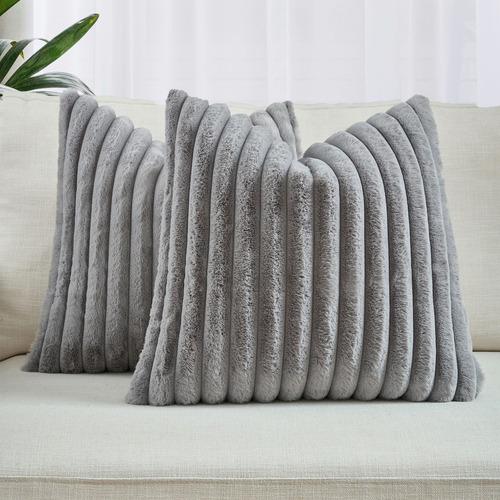 Vavoca Embossed Faux Fur Cushion Covers