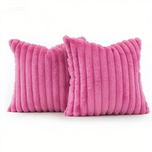 Vavoca Embossed Faux Fur Cushion Covers