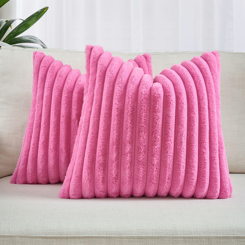 Vavoca Embossed Faux Fur Cushion Covers