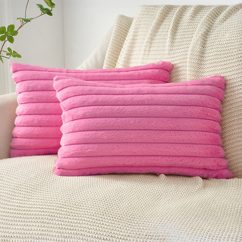 Vavoca Embossed Square Faux Fur Cushion Covers