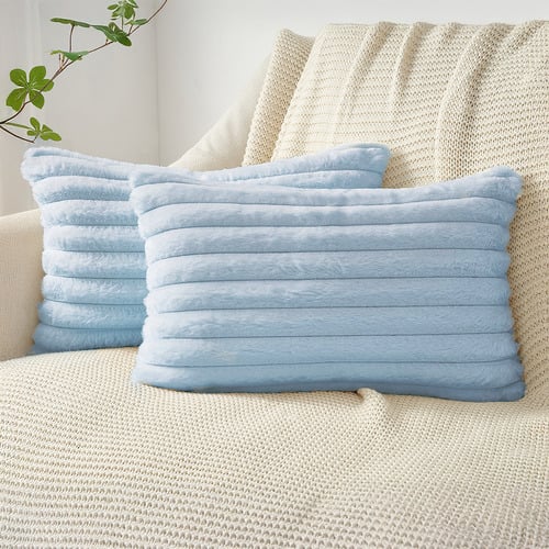 Vavoca Embossed Square Faux Fur Cushion Covers