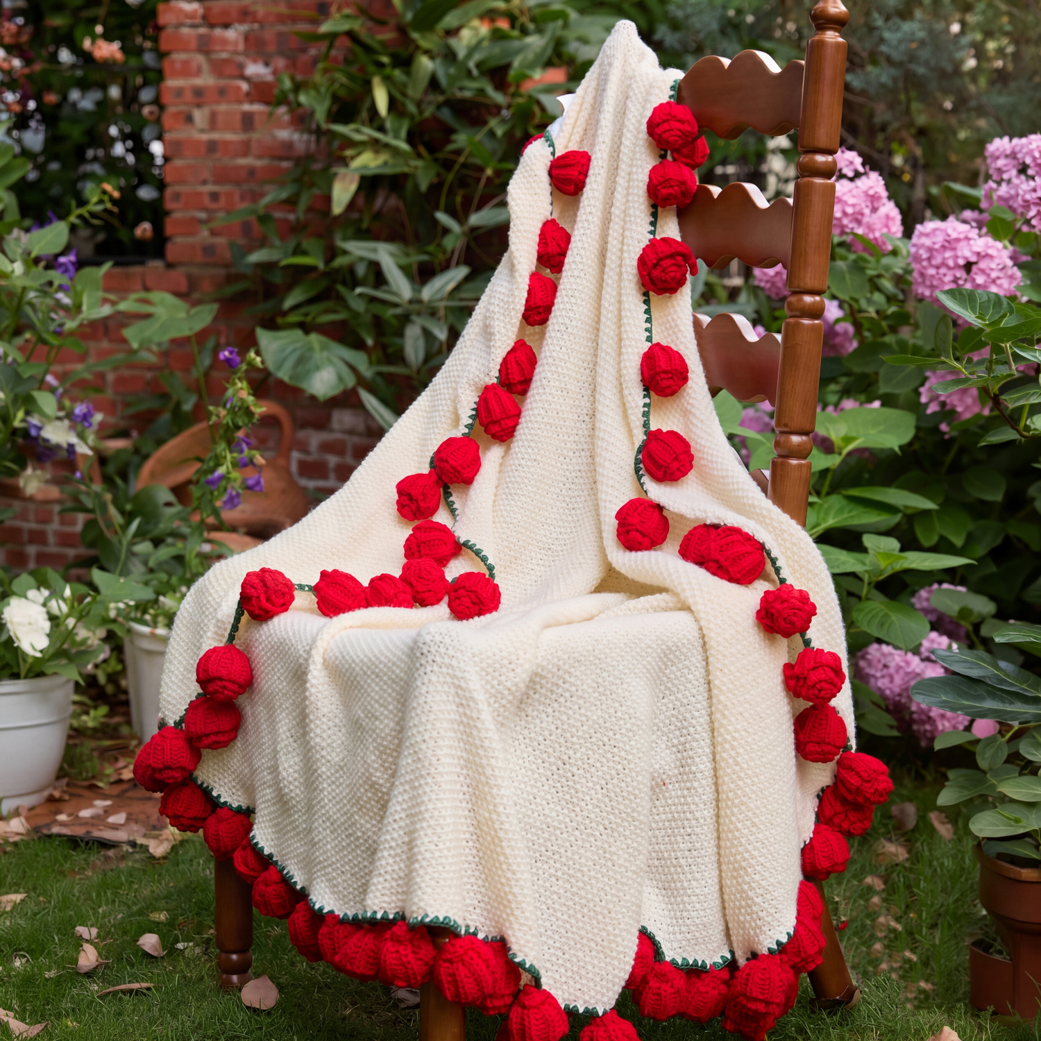 Thalia Rosebud Knit Throw